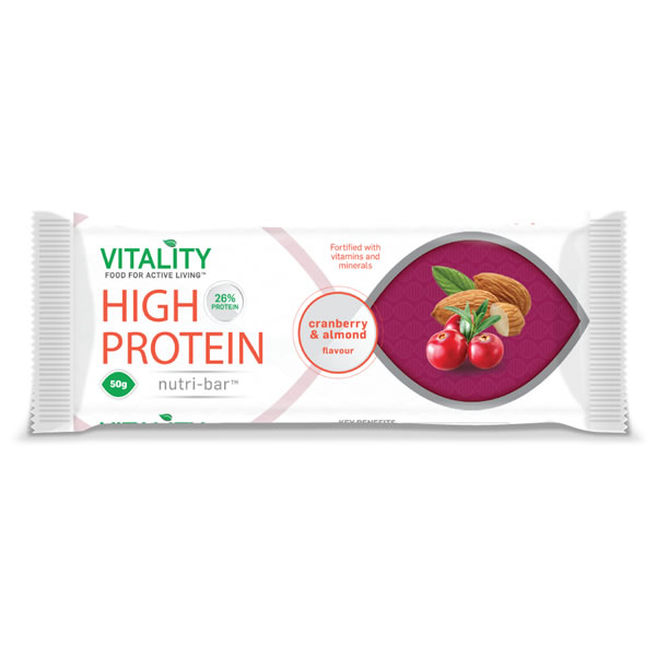 Vitality Chocolate and Cranberry and Almond Nutri-Bar 50g