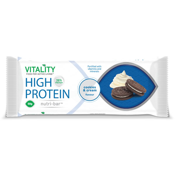 Vitality Cookies and Cream Nutri Bar 50g