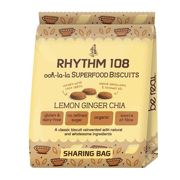 Rhythm 108 Lemon Ginger Tea Biscuits 160g
