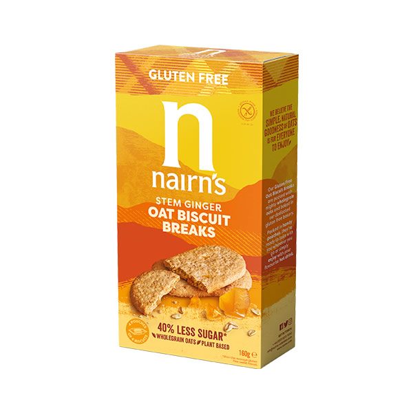 Nairn’s Gluten Free Oats and Stem Ginger Biscuit Breaks 160g